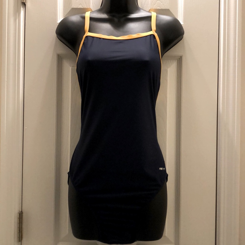 🌴Sporti Shel~ Swimsuit Navy & Yellow Size 40